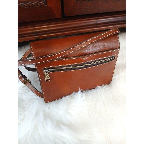 NWT Patricia Nash the Heritage Collection Cognac Leather Mini Messenger Bag - Picture 6 of 12